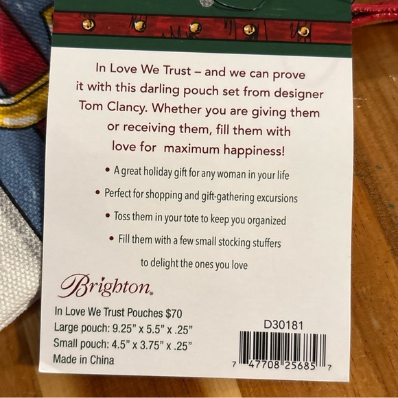 Brighton "In Love We Trust" Pouch 2 Piece Set, Fashionista Collection 2019 - NWT - Picture 8 of 9